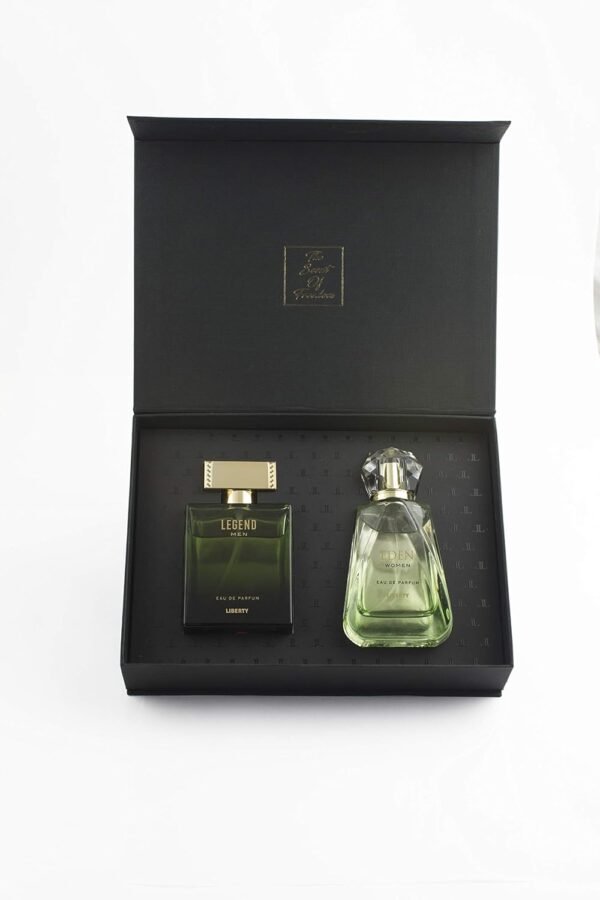 Liberty Luxury Perfume Gift Set - Legend for Men, Eden for Women (100ml/3.4Oz each), Eau De Parfum (EDP) Spray for Thanksgiving, Designed in France, Long Lasting Smell - Image 3