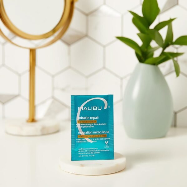 Malibu C Miracle Repair Reconstructor, Blonde Enhancer - Nourishing Repair Treatment for Damaged Blonde Strands - Reduces Discoloration - Image 6