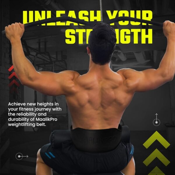 Weight Lifting Leather Belt with Adjustable Buckle, Gym, Workout & Weight Training - Weightlifting Belts for Men and Women - Image 2