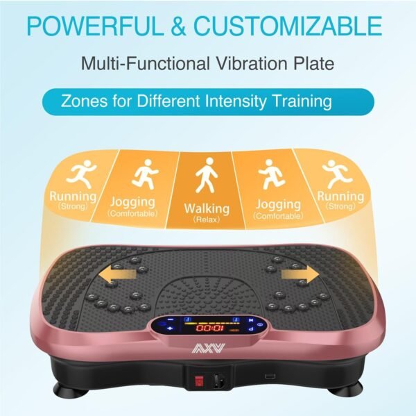 AXV Vibration Plate Fitness Platform Exercise Machine Vibrating Lymphatic Drainage Shaking Full Body Shaker Workout Vibrate Stand Shake Board Sport Gym for Weight Loss Fat Burner for Women Men - Image 4
