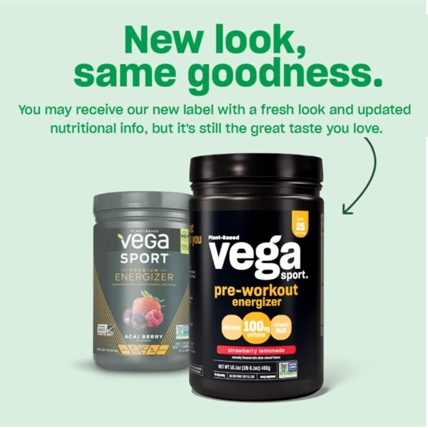 Vega Sport Pre-Workout Energizer, Strawberry Lemonade - Pre Workout Powder for Women & Men, Supports Energy and Focus, Electrolytes, Vegan, Keto, Gluten Free, Non GMO, 1.1 lbs - Image 4