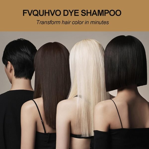 Fvquhvo Dark Coffee Hair Dye Shampoo for Gray Coverage, Argan Oil Instant Hair Color Shampoo, Semi-Permanent Brown Hair Shampoo, Long Lasting Brown Hair Dye (Dark Coffee) - Image 9