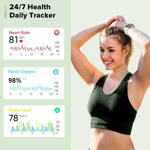 Smart Watch for Women Men, Smartwatch 1.8'' Alexa Built-in Fitness Tracker IP68 Waterproof Watch for Women Compatible for Android & iOS with Bluetooth Calls, IP68 Heart Rate/Sleep/SpO2 Monitor, 110+ - Image 6