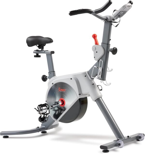 Sunny Health & Fitness Indoor Stationary Cycling Exercise Bike for Home Cardio Workout, 4-Way Adjustable & Cushioned Seat, Optional Magnetic Resistance & Free Exclusive SunnyFit App Bluetooth Link - Image 2