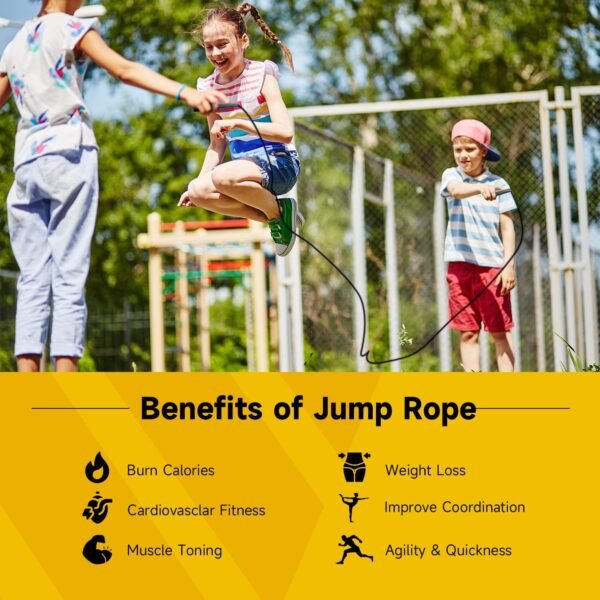 10 Pack Adjustable Jump Rope for Fitness and Exercise-PVC Skipping Rope for Men,Women and Kids-Tangle-Free for Keeping Fit, Training, Workout - Image 7