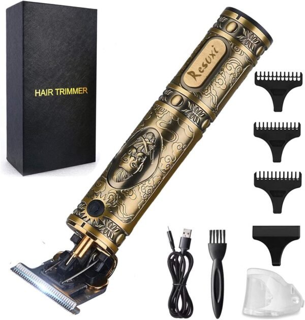 RESUXI Cordless Hair Trimmer for Men, Professional Electric Hair Clippers Barber Trimmer, Mens T-Blade Beard Trimmer Zero Gapped Edgers Gold Knight Close Cutting Haircut Kit - Image 2