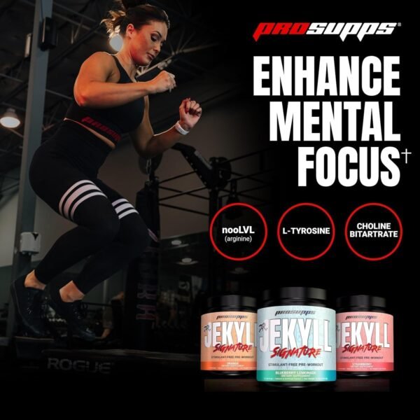 PROSUPPS Dr. Jekyll Signature Pre-Workout Powder, Stimulant & Caffeine Free, Intense Focus, Energy & Pumps, (30 Servings, Blueberry Lemonade) - Image 5
