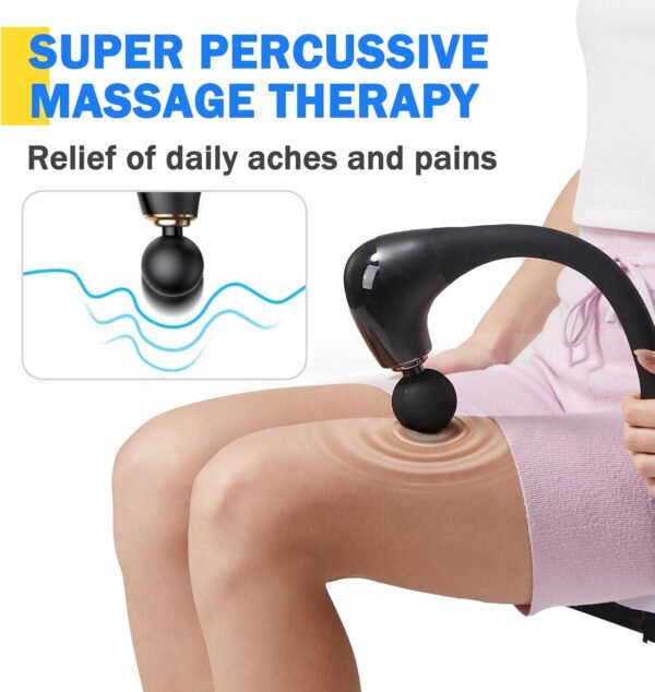 Massage Gun Deep Tissue Muscle, Percussion Massage Gun, Portable Back Massager Gun for Athletes for Pain Relief, Handheld Back Massagers, Body Massage Gun for Neck, Back, Shoulder and Legs - Image 6