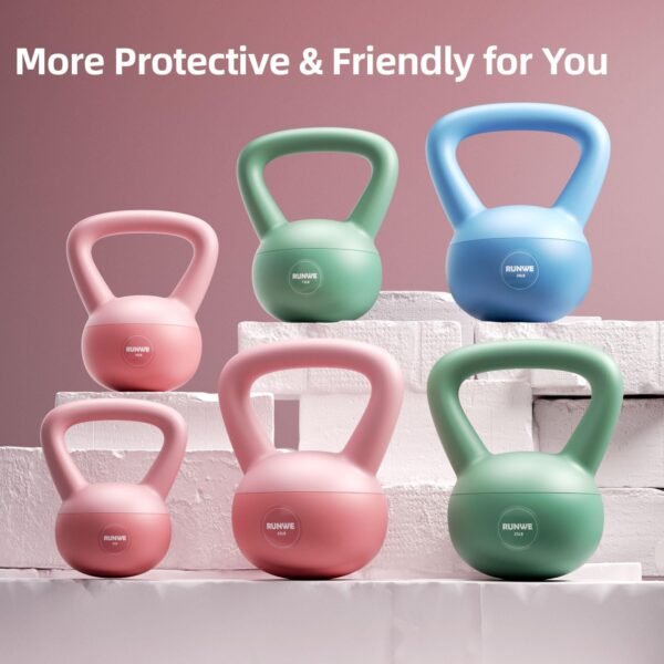 RUNWE Soft Kettlebell - Weight Options for 25, 20, 15, 10 and 5 LB Strength Training Kettlebells Weight Iron Sand Filled Shock-Proof Hand Weights for Women Men or Children - Image 5