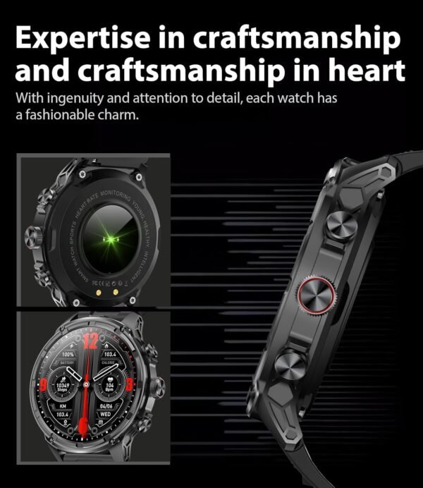 Smart Watch for Men(LED Flashlight), 1.85" Extra Large Smartwatch, 800mAh Extra-Long Battery, IP67 Waterproof Fitness Tracker Watch, 100+ Sports Mode/Heart Rate/Sleep Monitor for Android iOS - Image 10