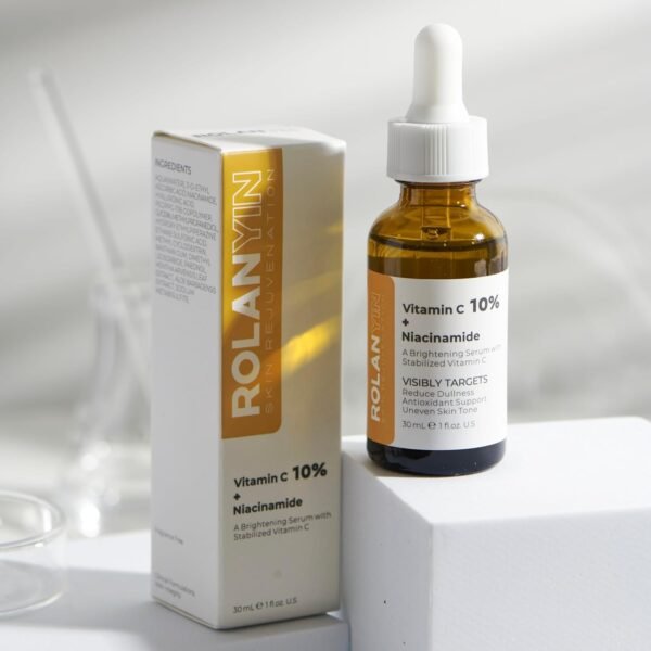 ROLANYIN Vitamin C 10% + Niacinamide Facial Serum Hydration Reducing Fine Lines Wrinkles Skin Firming Anti Aging Formula Boosting Radiance Improving Texture Skin Care - Image 3