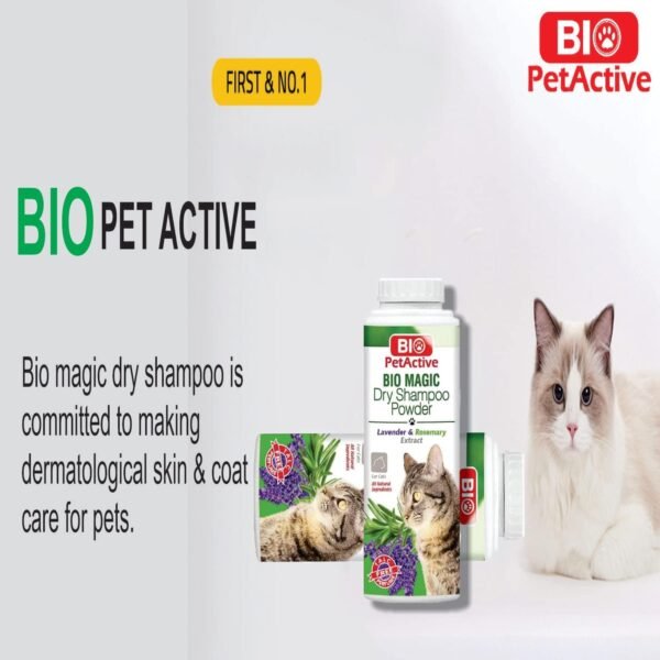 Bio Magic Dry Shampoo Powder with Lavender and Rosemary for Cats | Cleansing and Moisturizing Perfume and Talc Free Suitable for Sensitive Skin - 5.29 oz - Image 5