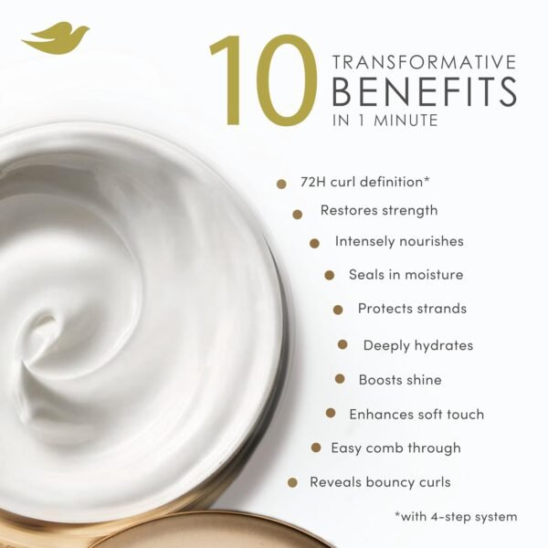 Dove Hair Mask for Curly, Coily Hair Amino Curl with Bio-Protein Care Technology + Amino & Jojoba Oil 9.2 Fl Oz - Image 5