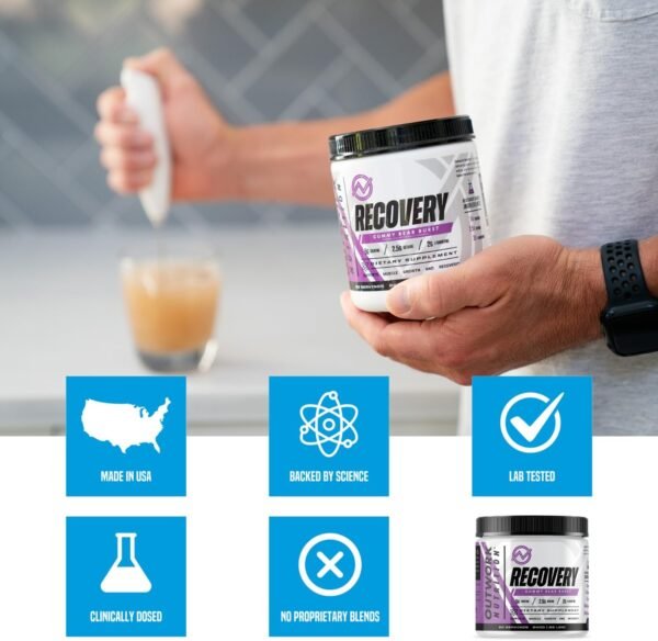 Outwork Nutrition Recovery Drink - Post Workout Recovery Powder & Creatine Monohydrate Muscle Builder for Men & Women - Creatine for Men & Women - After Workout Drink - Gummy Bear Burst, 230 Gr - Image 6