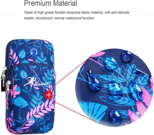 Sports Arm Bag, Universal Unisex Armbands Exercise Workout Running Gym Armbands Phone Holder Pouch Case with Earphone Hole for iPhone, Samsung Galaxy and LG,#6Blue - Image 5