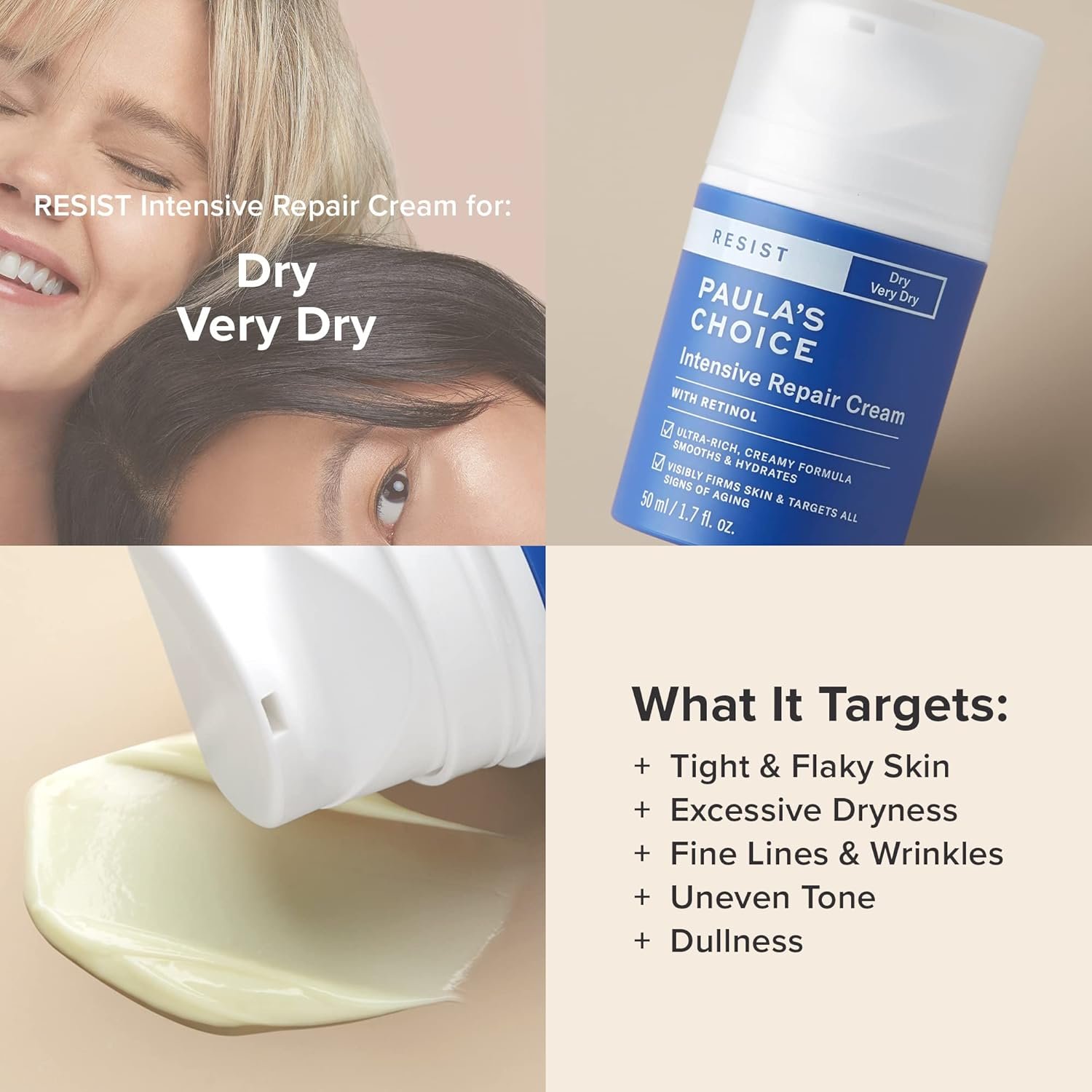 Paula's Choice RESIST Intensive Repair Cream with Retinol, Hyaluronic Acid & Jojoba, Concentrated Anti-Aging Moisturizer for Dry, Chapped Skin, 1.7 Ounce - Image 5