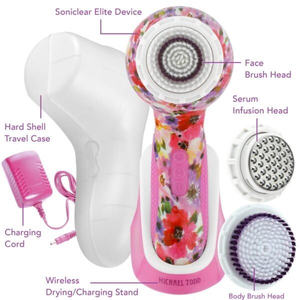 Michael Todd Beauty - Soniclear Elite - Facial Cleansing Brush System - 6-Speeds - Face Cleansing Brush & Exfoliating Body Scrubber - Image 7