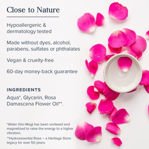 Heritage Store Rosewater & Glycerin 2-pack, Hydrating Facial Mist for Dry Combination Skin Care, Rose Water Spray for Face with Vegetable Glycerine, Made Without Dyes or Alcohol, Vegan, 8oz each - Image 4