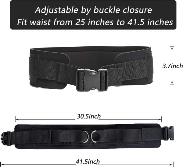 Adjustable Waist Belt Soft Neoprene Padded Belt with 2 Movable Rings for Cable Machines Fitness Exercise Speed Agility Resistance Training - Image 3