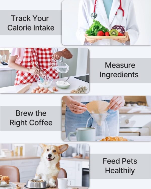 RENPHO Smart Food Kitchen Scale, Food Weight Scale with Nutritional Calculator, Digital Food Scale Grams and Ounces for Weight Loss, Calorie, Macro and Cooking, Stainless Steel - Image 9