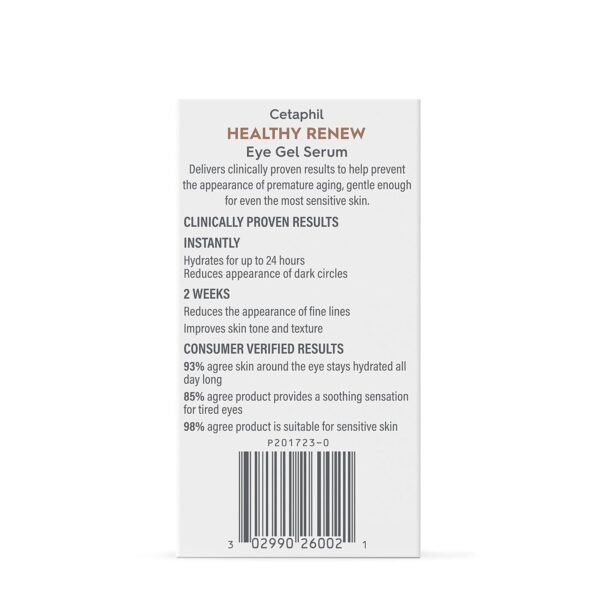 Cetaphil Healthy Renew Hydrating Eye Gel Serum 0.5 Oz, 24Hr Under Eye Cream for Anti Aging, Reduces the Appearance of Dark Circles and Wrinkles, Retinol Alternative Peptide Serum, For Sensitive Skin - Image 12