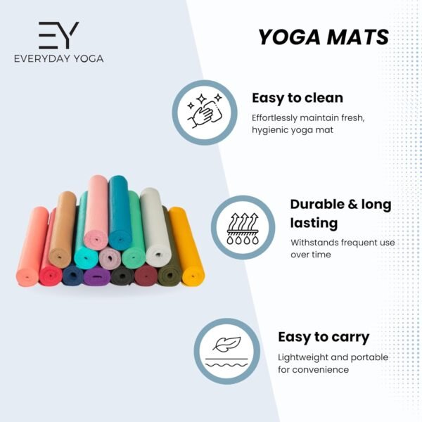𝗘𝘃𝗲𝗿𝘆𝗱𝗮𝘆 𝗬𝗼𝗴𝗮 Deluxe Mat - Non Slip, Eco Friendly, Anti-Tear, 3-5mm Thickness for Yoga, Pilates & Floor Workouts - Image 5