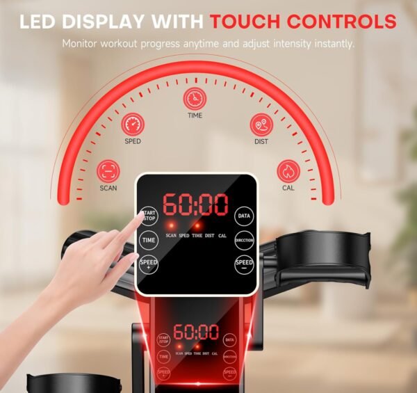 Under Desk Bike Pedal Exerciser , Leg/Arm Exerciser while Sitting for Seniors, Electric Mini Bike for Fitness & Physical Therapy with 15 Adjustabl Speed, Desk Pedal Bike for Home/Office Workout, LED Display, Remote Control - Image 5