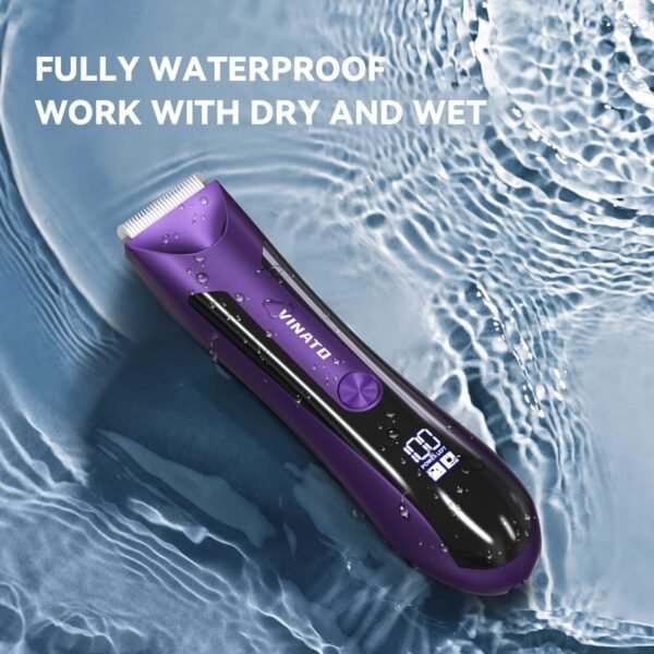 VINATO Electric Body Hair Trimmer - Manscape Ball Trimmer, Groin Hair Trimmer for Men, Waterproof Ball Shaver, USB Recharge Dock Replaceable Ceramic Blade, 90 Mins Battery Life - Image 6