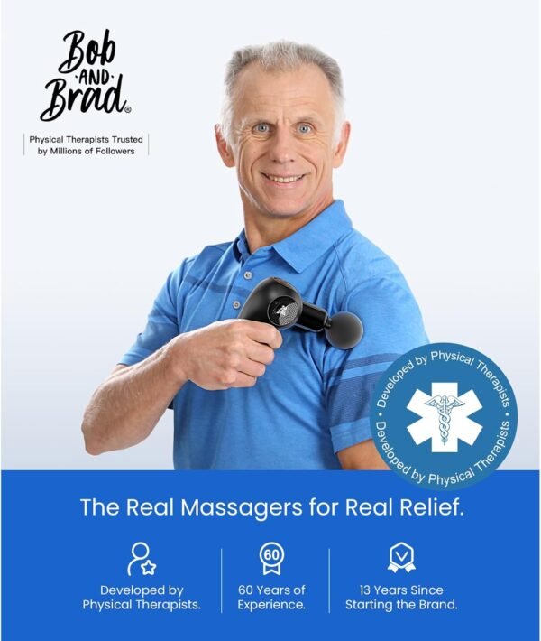 BOB AND BRAD D2 Mini Massage Gun with 6 Adjustable Angle, Small Deep Tissue Massage Gun, Travel Portable Percussion Muscle Massager Gun with 5 Speeds and 5 Replacement Heads, FSA and HSA Eligible - Image 8