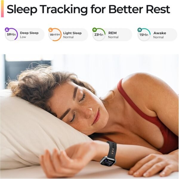 Smart Watch [GPS, Alexa Built-in], 24/7 Heart Rate Monitor with HRV, SpO2/Stress/Sleep Tracker, Calls & Messages, 3ATM Waterproof, 12-Day Battery, 100+ Sport Modes Fitness Smart Watches for Men Women - Image 7