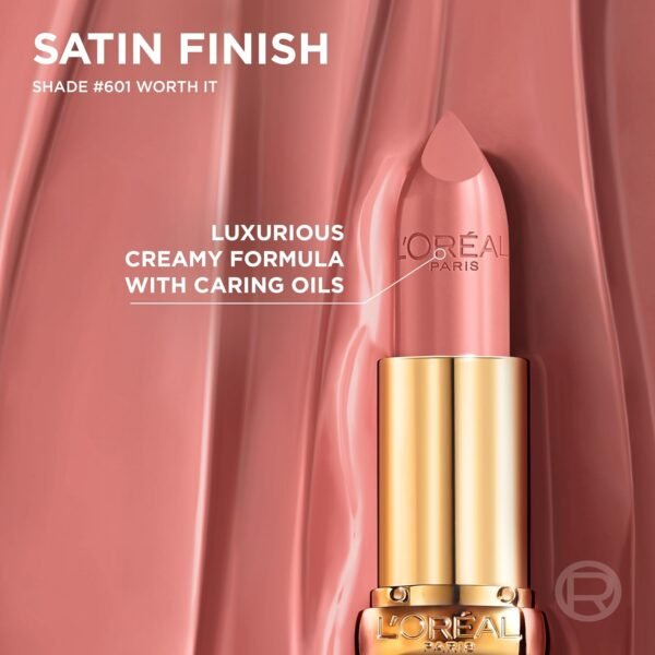 L’Oréal Paris Colour Riche Satin Lipstick for Moisturized Lips,Lip Makeup with Argan Oil and Vitamin E,Worth It,0.13 Oz - Image 4