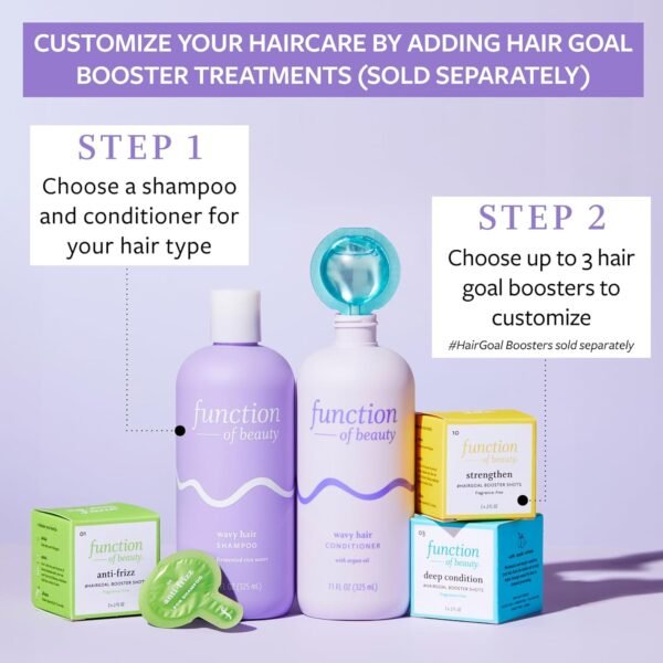 FUNCTION OF BEAUTY Wavy Hair Shampoo, 11 oz - Formulated with Fermented Rice Water to Strengthen and Promote Elasticity, Sulfate Free, Customizable Haircare - Image 5