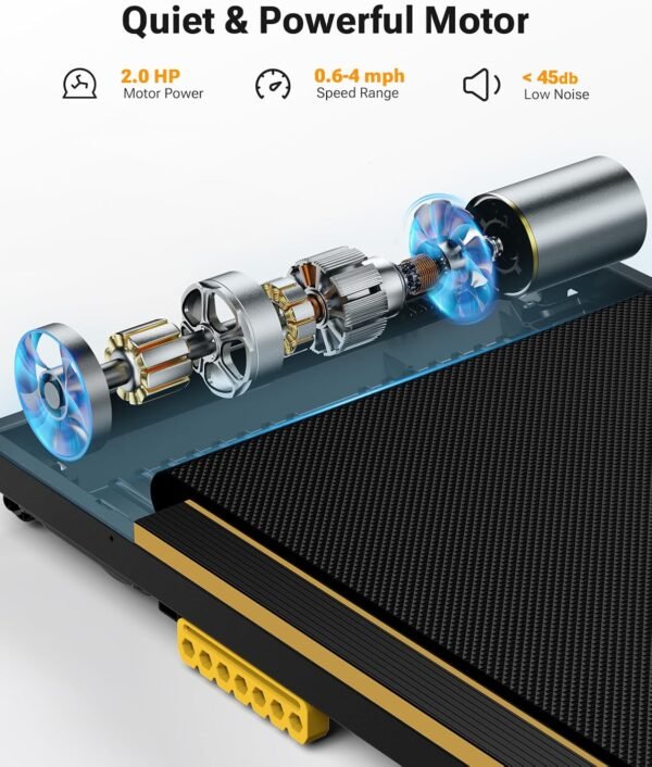 UREVO Under Desk Treadmill, Walking Pad 2 in 1 for Home/Office, Portable Walking Pad Treadmill with Remote Control, LED Display - Image 9