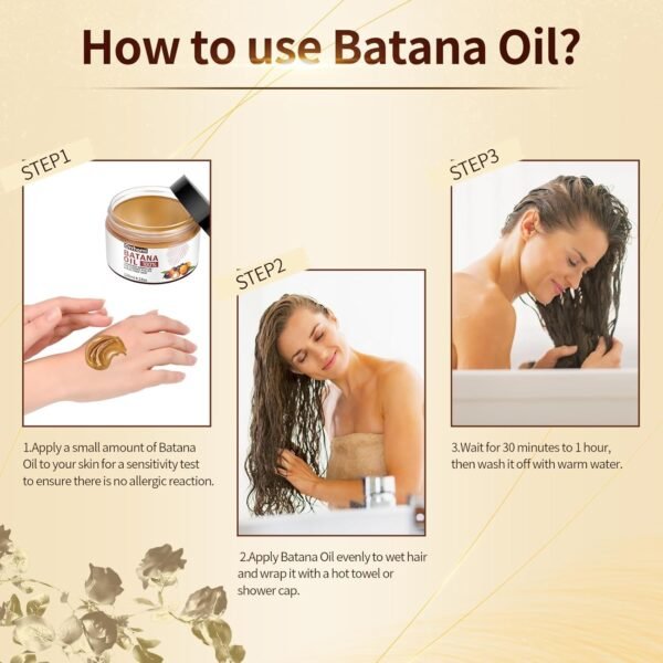 Batana Oil for Hair Growth, 100% Pure & Organic Batana Oil, Cold Pressed Traditional Palm Nut Oil, Unrefined Hair Growth Oil Prevents Hair Loss - Image 7
