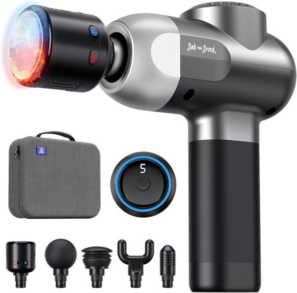 BOB AND BRAD C2 Pro Massage Gun with Heat and Cold Therapy, Mini Massager Gun Deep Tissue, Heated Professional Electric Back Massager for Athletes, Handheld Massager, FSA and HSA Eligible - Image 2