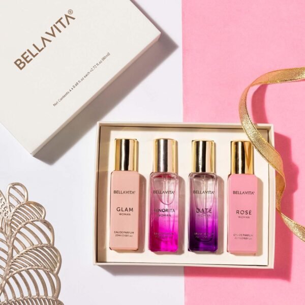 Bella Vita Eau De Parfum Set for Women (4x20 mL) with Date, Senorita, Glam, Rose | Vanilla, Floral, Sweet, Musk | Perfect for trials, gifting, or blending to craft your unique fragrance - Image 7