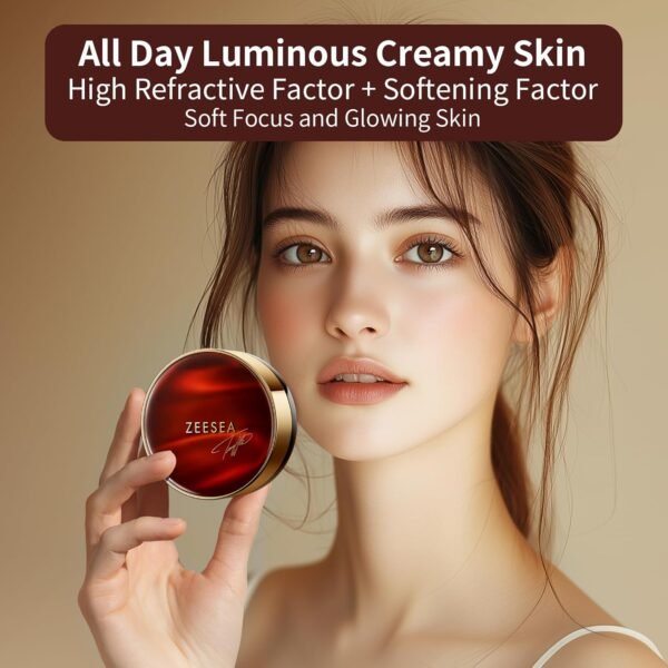 zeesea 2 in 1 Black Truffle Cushion Foundation,Makeup Double Layer Cushion BB Cream &Setting Powder for Oil Control,Tinted Moisturizer,Long-lasting, Natural, 0.32 + 0.18oz (9g + 6g) - Image 5