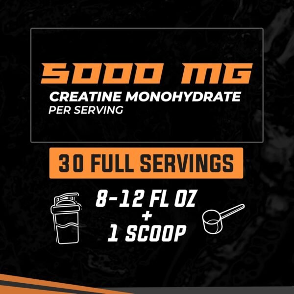 Huge Supplements Creatine Monohydrate Powder, 5000mg of Pure Creatine, Clinically Dosed to Boost Performance, Increase Muscle Strength and Size, 30 Servings (Orange) - Image 7