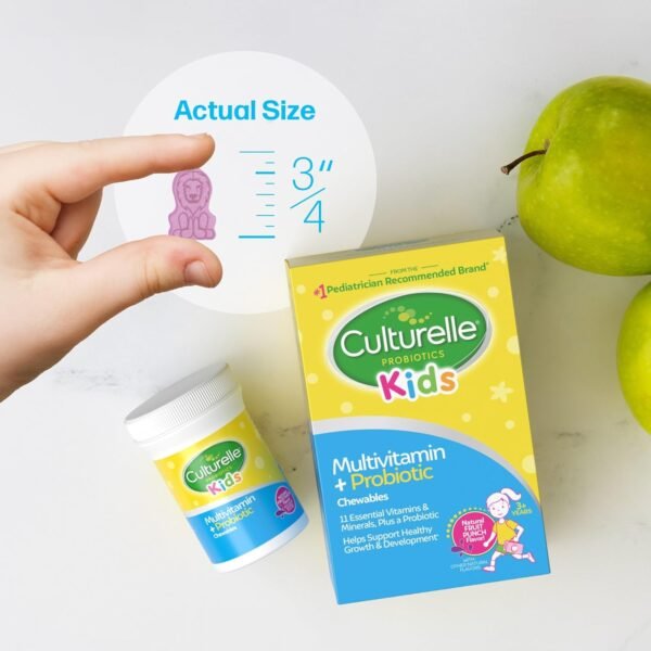 Culturelle Kids Complete Chewable Multivitamin + Probiotic For Kids, Ages 3+, 50 Count, Digestive Health, Oral Health & Immune Support - With 11 Vitamins & Minerals, including Vitamin C, D3 & Zinc - Image 7