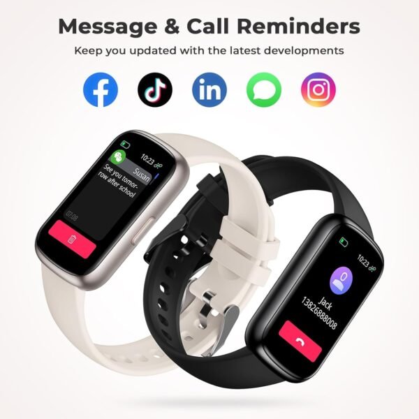 Fitness Tracker with 24/7 Heart Rate, Blood Oxygen, Sleep Monitor, 3ATM Waterproof Fitness Watch/Smart Watch/Activity Tracker, Pedometer/Step Counter, Calorie Tracker for Women Men, Starlight - Image 5