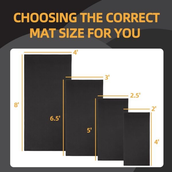 High Density Home Gym Treadmill Exercise Bike Equipment Mat, 1/4" Thick, Multiple Sizes - Image 8