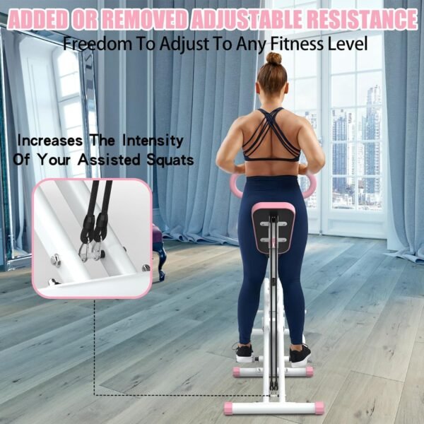 Squat Machine for Home, Squat Ride / Rowing Machine with Adjustable Resistance, Foldable Exercise Equipment, Glute & Leg Cardio Workout Machine - Image 7