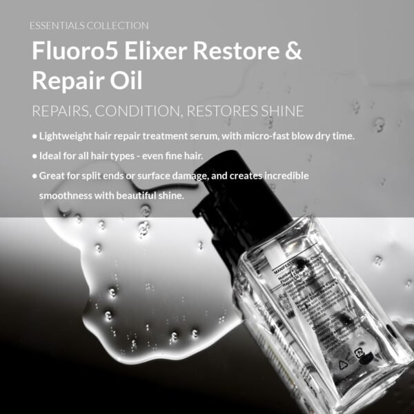 Number 4 Hair Oil, Anti Frizz Hair Serum, Fluoro5 Elixir Restore & Repair Oil, 2.0 oz - Image 4