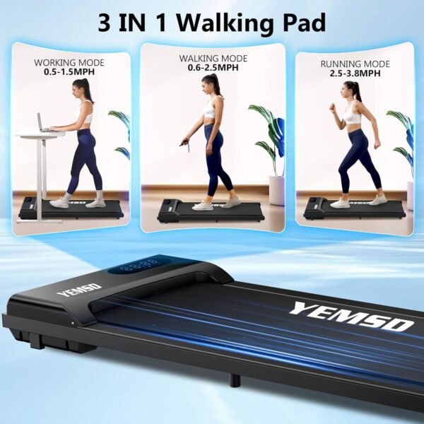 Walking Pad, Walking Pad Treadmill 330 lb Capacity，3 in 1 Portable Under Desk Treadmill for Home and Office with Remote Control, LED Display - Image 6