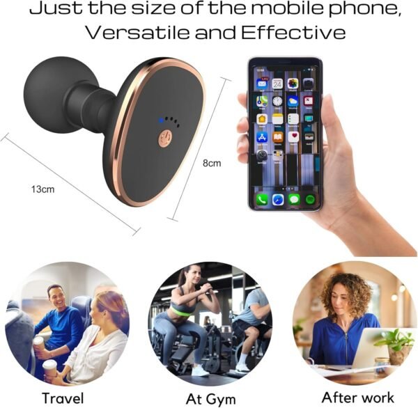 Mini Massage Gun,Portable Pocket Size,3200 Turn Silent Vibrating Speeds,USB Rechargeable,Targeting Neck,Back,Arm,and Leg,for Muscle Recovery & Back Pain Relief,Pearl White - Image 7