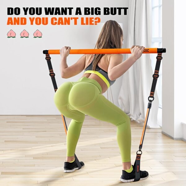 Pilates Bar Kit with Resistance Bands, Pilates Equipment, Multifunctional Pilates Bar for Women & Men, Pilates bar kit for for Hip, Back, Arm, Full-Body Workouts, Home Gym Strength Training Equipment - Image 3