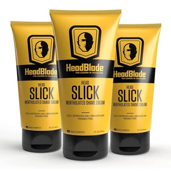 HeadBlade HeadSlick Men's Head & Skull Shaving Cream | No more Nick, Cuts, or Razor Burns | 5 oz (3 Pack) - Image 2