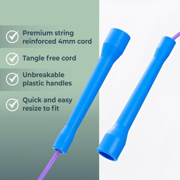 Buy Jump Ropes Short Handle Freestyle Jump Rope - Flexible Licorice Kids Jump Ropes - Smooth and Tangle Free long skipping rope for Kids - Toddler Jump Rope for Schools, Teams, and Cardio Workout - Image 5