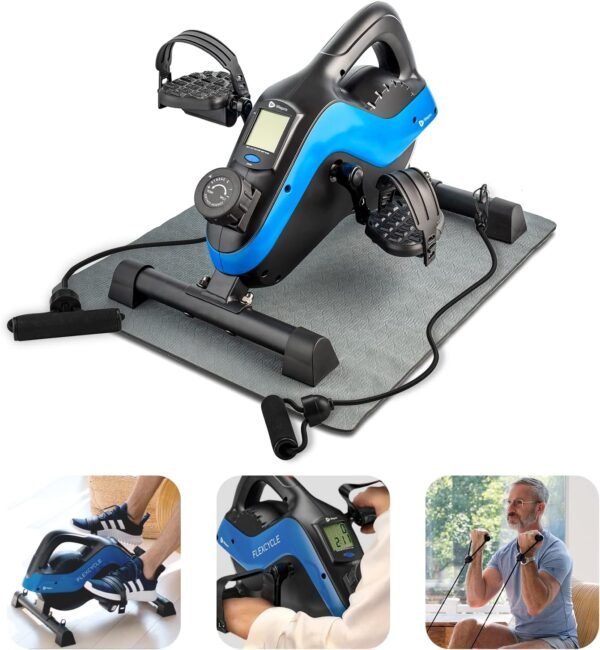 LifePro 3-in-1 Under Desk Cycle Pedal Exerciser with Resistance Bands - Mini Bike Pedal Exerciser for Arms, Legs, and Feet - Fitness App Compatible for Home Workouts - Image 2