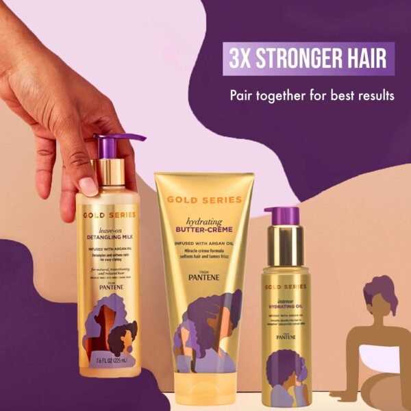 Pantene Gold Series Intense Hydrating Oil Treatment, 3.2 Fl Oz – Hair Oil Infused with Rich Argan Oil for Beautiful, Shiny Hair - Dye, Paraben and Sulfate Free Formula - Image 7